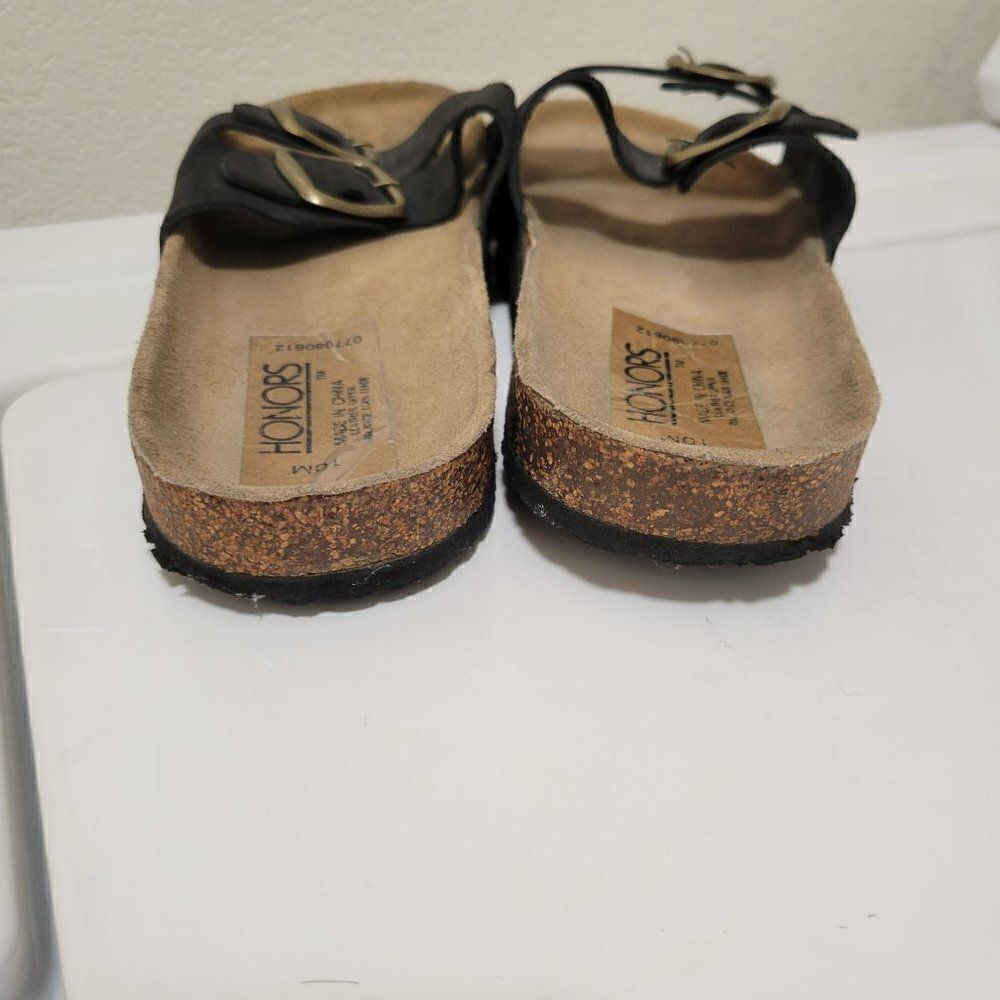 Honors Womens Size 10M Suede Slides Flat Black. - Picture 4 of 7